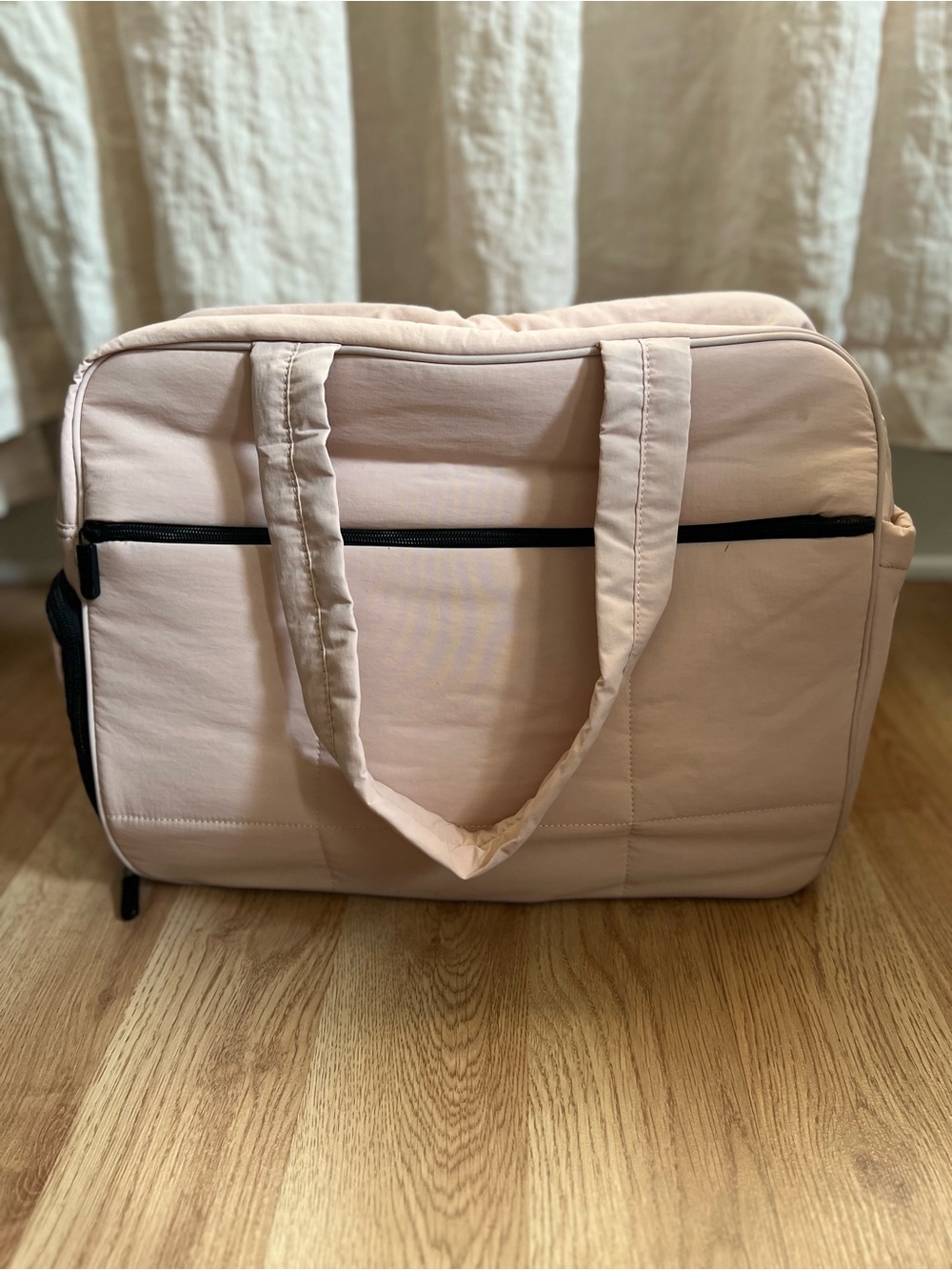 Quilted Tote Duffle Bag Pink